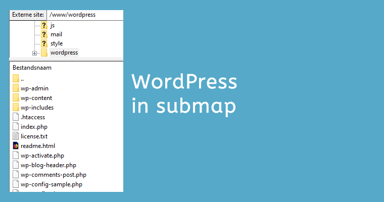 WordPress installeren in een submap